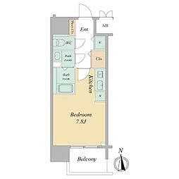 BPRレジデンス本町東 ワンルームの間取図画像