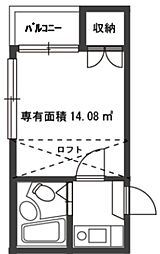 レオパレス下北沢第1 1Kの間取図画像