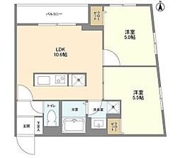 パルムクレスト武蔵小山SOUTH 2LDKの間取図画像