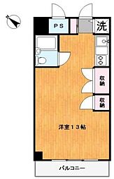 飯田橋ハイタウン 11階ワンルームの間取り