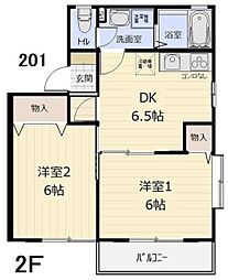 エトワール 2DKの間取図画像