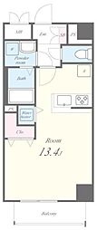 SunriseResidence ワンルームの間取図画像