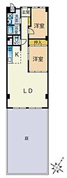 ハイムニュー桜坂 2LDKの間取図画像
