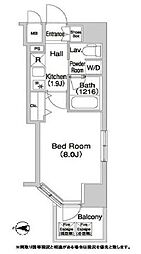 コンフォリア浅草橋ＤＥＵＸ 2階1Kの間取り