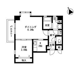 OZAREA一之江1 1LDKの間取図画像