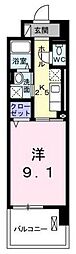 プラシード 1Kの間取図画像