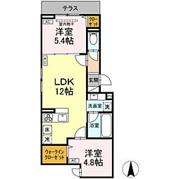 D-PRECIOUS深大寺東町 2LDKの間取図画像