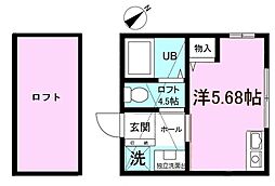 アパート ワンルームの間取図画像