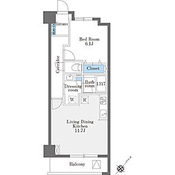 ラドゥセール巣鴨West 1LDKの間取図画像