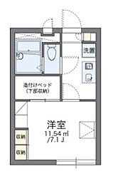 レオパレス三立ハイツB 1Kの間取図画像