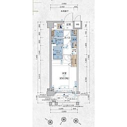 エステムコート立川ノースプレミア 3階1Kの間取り