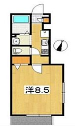 ベルエア 1階1Kの間取り