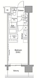 ザ・パークハビオ目黒 ワンルームの間取図画像