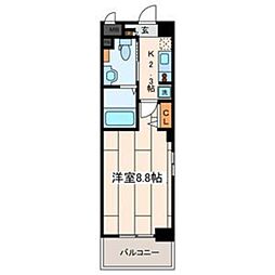 ウイングルート 1Kの間取図画像