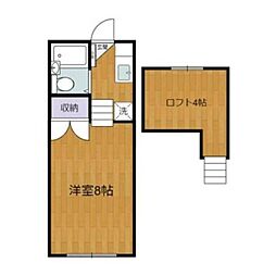 パインハイム 1階1Kの間取り