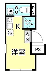 ヴィラ浅草 2階ワンルームの間取り