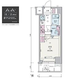 リヴシティ武蔵浦和 1Kの間取図画像