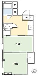 オオノハイム 2DKの間取図画像