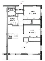 ブランエール五反野 2LDKの間取図画像