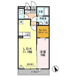 エスポワール 1LDKの間取図画像