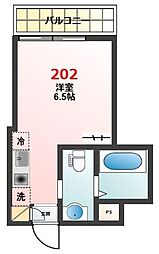 Glanz北千住2 ワンルームの間取図画像