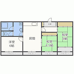103大稲マンション 3LDKの間取図画像