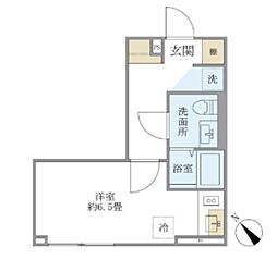EXAM AKASAKA ワンルームの間取図画像