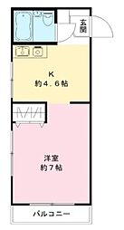 瑞鶯ハイツ 1Kの間取図画像