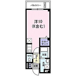 CalmlyLife 1Kの間取図画像