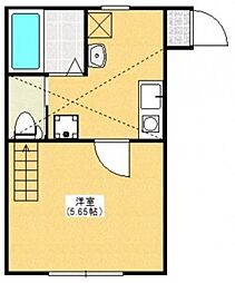 アーバンテラス矢部 1階1Kの間取り