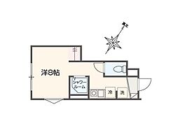 町田市原町田1丁目アパート ワンルームの間取図画像