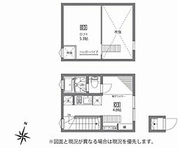 ササヅカテラス ワンルームの間取図画像
