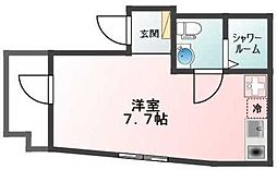 GlanzWing音羽 1階ワンルームの間取り