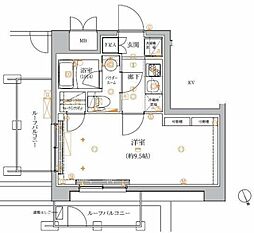 アルテシモフェリオ 7階1Kの間取り