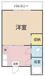 コーポミズホ 2階1Kの間取り