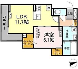 セレスティア祖師谷 3階1LDKの間取り
