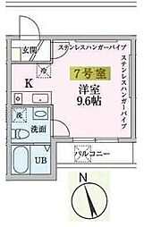 Ｃｈａｍｂｒｅ Ｈｉｄｅｍｉ 4階ワンルームの間取り