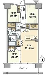 クレアホームズ町田 9階3LDKの間取り