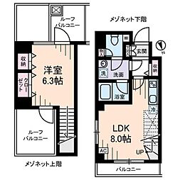 メゾンヌーヴェル 5階1LDKの間取り