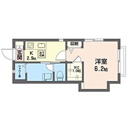 パークハイツ 1階1Kの間取り