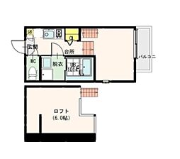 ドムス・フォルティア 2階1Kの間取り