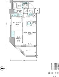 Urbanex蔵前 2LDKの間取図画像