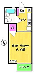 ウィル安藤 1Kの間取図画像