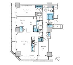 パークアクシス滝野川ラブリーズ 3LDKの間取図画像