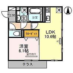 シエロ　ベラーノ 1階1LDKの間取り
