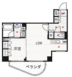 ドゥーエ五反田 8階1LDKの間取り