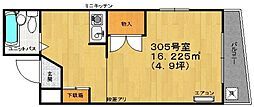 ロングヒルハイツ池袋 ワンルームの間取図画像