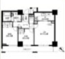 東京メトロ有楽町線 月島駅 徒歩1分の賃貸マンション 25階2LDKの間取り