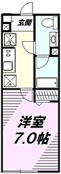 グレイスコート八王子 1Kの間取図画像