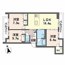 Ｃａｓａ　ｂｌａｎｃａ　II 0302 ｜ 奈良県北葛城郡広陵町馬見中１丁目3-5（賃貸マンション3LDK・3階・74.83㎡） その2